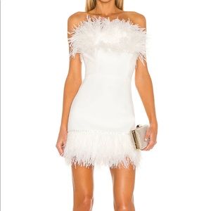 Bronx and Banco Lola Blanc Mini Feather Dress